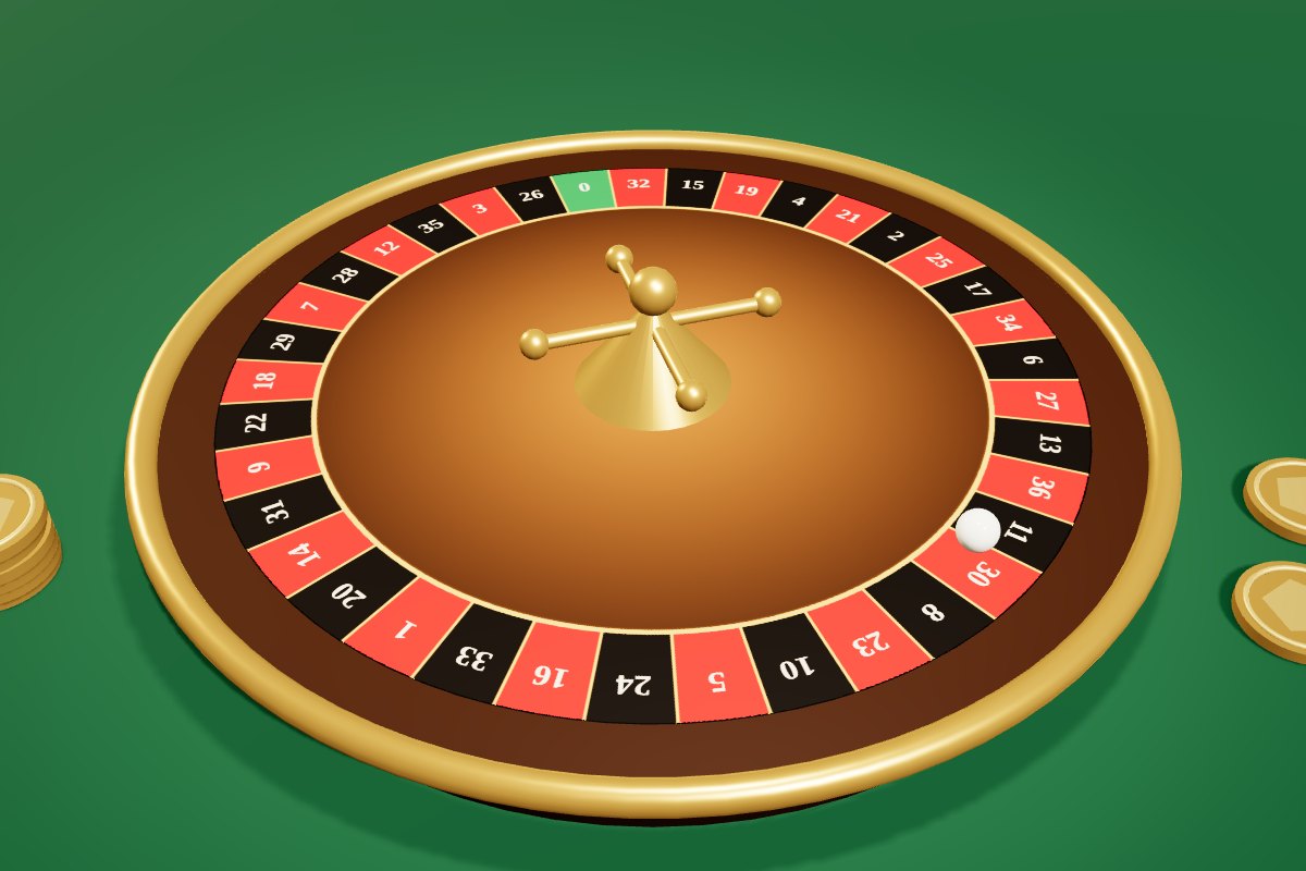 3D render of a European roulette wheel