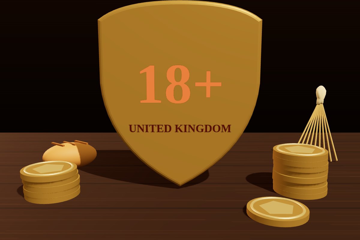 3D render of a gold 18+ United Kingdom shield